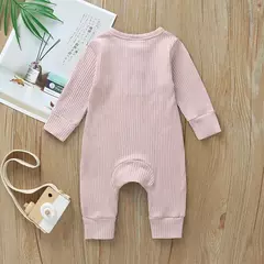 Imagem do Primavera outono bebê recém-nascido meninos meninas manga cheia costela algodão macacão playsuit
