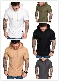 MRMT-moletons de manga curta para homens, moletom masculino com capuz casual, moletons monocromáticos, novidade nova, 2022, 2024