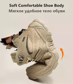 Botas de caminhada ao ar livre para homens, botas antiderrapantes, tênis leves, calçado de deserto, curto, inverno, outono, moda na internet