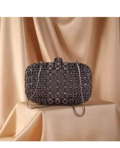 Bolsa de embreagem de cristal diamante para mulheres, bolsa mensageiro de ombro, embreagens noturnas, preto dourado, nova moda, melhor designer - loja online