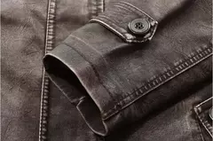 Inverno casaco de lã grossa casaco de couro longo outwear moda quente casual vintage roupas para homem steampunk biker jaqueta - loja online