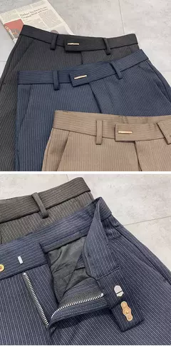 Calças justas de estiramento formal masculinas, calças casuais, roupa de cor sólida, calças de terno fashion na internet