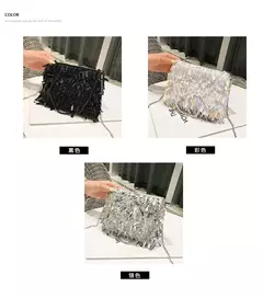 Lantejoula prata strass borla sacos de ombro para mulheres, bolsa pequena cadeia, embreagem elegante senhoras festa noite, moda luxo design - Wolf Magazine