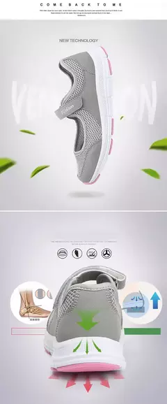 Imagem do Tênis respirável malha para mulheres, sapatos de verão, vulcanizar, andar, para senhoras
