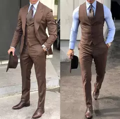 Smoking Slim Fit para casamento masculino, terno padrinhos, jaqueta formal de negócios, colete, calças, noivo clássico, 3 peças na internet