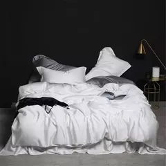 Liv-Esthete-Conjunto de Cama Verde Escuro, 100% Pure Silk, Duvet Cover Luxo, Folha Plana, Fronha, Roupa de Cama, Saudável, Rainha, Rei - loja online