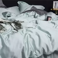 Lençol de hortelã 100% puro, conjunto de roupa de cama em seda verde, transparente, frete grátis