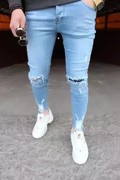 Calças de brim masculinas calças de brim denim calças casuais tendência calças de brim magros para homens moda calças de lápis roupas masculinas na internet