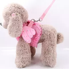 Imagem do Guia para coleira de cachorro e gato, pequeno, pérola, fofo, asas de anjo, princesa, pet, cachorros, correias ajustáveis