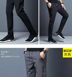 Calça casual de verão coreana masculina, fina, secagem rápida, seda de gelo, reta, solta, calça esportiva de 9 pontos, nova, 2022 na internet