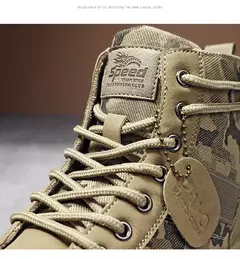 Botas masculinas casuais ao ar livre botas de deserto outono moda camuflagem rendas sapatos de plataforma homem botas masculinas zapatos hombre - comprar online