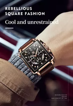 Olevs marca superior masculino relógios quadrado relógio de quartzo para homens pulseira de couro à prova dwaterproof água esporte relógio masculino relogio masculino na internet