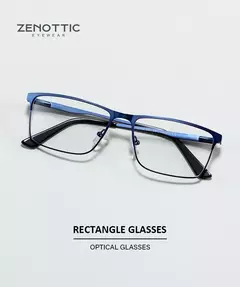 ZENOTTIC 2024 Liga dos homens Titanium Ótico Eyeglass Frame Moda Homens Quadrados Óculos Ultra Light Metal Clássico Sobre o balcão Óculos BT2108 na internet