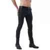 Calças de couro dos homens magro ajuste elástico estilo moda couro do plutônio calças da motocicleta para festa palco desempenho clube noite