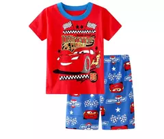 Conjunto de pijamas de manga curta infantil Pijamas de algodão, pijamas de carros, pijamas de verão, conjuntos de bebês meninos, meninas, crianças, novo na internet