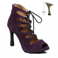 Dkzsyim sapatos femininos de dança latina, salto alto com cadarço, para salão - loja online