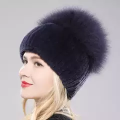 Real Genuine Fox Fur Gorros Chapéu para Mulheres, Pele de Coelho Rex Natural Boné de Caveira, Chapéus de malha para meninas, inverno, estilo russo, novo - Wolf Magazine