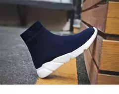 Grande número de alta superior peso leve masculino tênis meias dos homens tênis corrida sapatos femininos verão esportes esporte homem tênis azul B-524 - comprar online