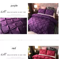 Pinch plissado conjuntos de cama de poliéster, Black Duvet Cover Set, Bedclothes King Size, Luxo Home and Hotel Use, sem enchimento, sem folha, 2 pcs, 3pcs - Wolf Magazine