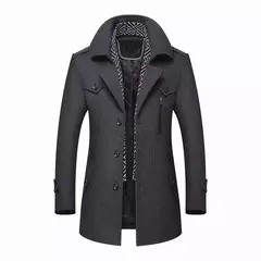Inverno casacos de lã masculina nova moda meio longo cachecol gola de algodão acolchoado grosso quente casaco de lã masculino trench coat M-5Xl - loja online