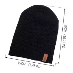 Imagem do Chapéu clássico de inverno tricotado URGENTMAN Label Casual boné para mulheres homens manter quente adicionar forro de pele chapéu de inverno fashion sólido gorro chapéu 16 cores boné de esqui