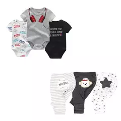 Conjuntos de roupas de algodão unissex para bebê recém-nascido, bodysuits e calças, desenhos animados, manga curta, bebê menino e menina, 6 unid, 9 unid, 10 unid - Wolf Magazine