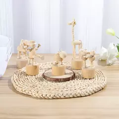 Mini ornamentos animais de madeira, marionete móvel do Desktop, decoração home, prateleira do livro, artesanato do divertimento, presentes do brinquedo, presentes do Desktop, 1Pc