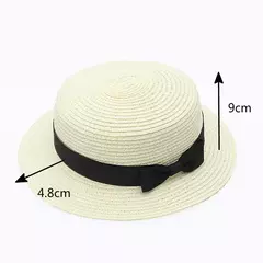 COKK-Chapéu Panamá de praia simples feminino, casual, aba plana, laço, boné de palha, chapéu de sol feminino, verão - loja online