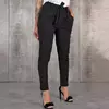 Calça casual feminina fina de chiffon, cintura alta, preta, caqui, verde, calça de mulher, Y2K