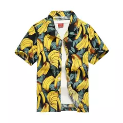 Camisa havaiana de botão manga curta masculina, estampada em coqueiro, camisa Aloha, casual moda praia, plus size, verão, 5XL, 26 cores na internet