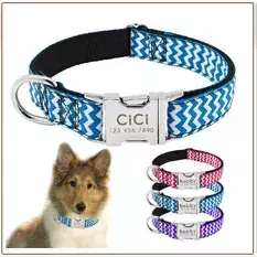 Coleira e coleira de cachorro personalizada, couro acolchoado, coleiras gravadas personalizadas, conjunto de corda de chumbo, buldogue pitbull - comprar online