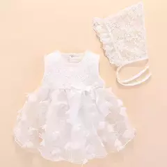 Imagem do Conjunto infantil de renda, vestido e roupas para meninas de 3 e 6 meses, bebê recém-nascido, festa de aniversário, batizado