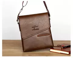 Imagem do Sacos mensageiro de couro canguru para homens, bolsa tiracolo casual, bolsa de ombro masculina pequena, marca de luxo, verão