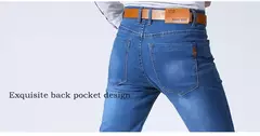 Jeans estilo clássico irmão Wang masculino, casual, stretch, fino, calça jeans, azul claro, calça preta, marca masculina - comprar online
