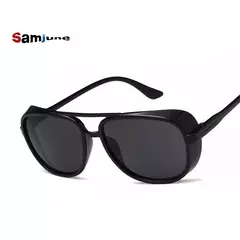 Samjune Homem De Ferro 3 plástico TONY stark Óculos De Sol Homens Rossi Revestimento retro Designer Do Vintage Steampunk óculos de Sol Oculos Masculino