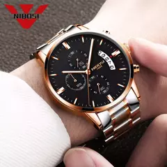 Nibosi-relógio masculino de quartzo, estilo militar, luxo, marca superior, famo - comprar online