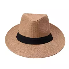 Chapéu de sol Trilby Jazz unissexo, aba grande, fita preta, chapéu Panamá palha de papel, boné casual feminino e masculino, moda quente, verão - comprar online