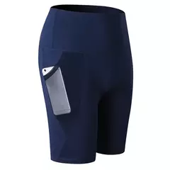 Imagem do Calções de ginástica de cintura alta para mulheres, secagem rápida, ioga, fitness, corrida, push up, design de bolsos, verão, 2023