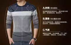 Casual O-pescoço dos homens listrado Slim Fit Camisola, Malhas Pullovers, Camisolas de Outono, M-4XL, 2022 - Wolf Magazine
