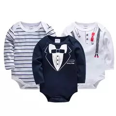 Kavkas-bebê meninos e meninas bodysuit, macacão de manga comprida, 100% algodão, roupas recém-nascidas, roupas de bebê, 0-12 meses, 6 pcs, 3 pcs - Wolf Magazine