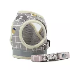 Arnês para cães de náilon colete de malha respirável ajustável conjunto de arnês e trela para cães pequenos gatos coleira reflexiva para animais de estimação para filhote de cachorro - comprar online