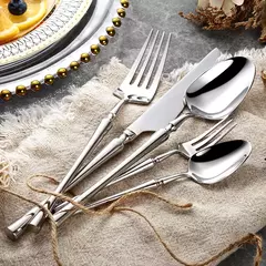 Portátil Korean Food Talheres, 304 Aço Inoxidável, Forquilha de Mesa, Faca, Colher, Dinner Set, Louça, Gold Tableware Sets, 24Pcs, Lot - comprar online