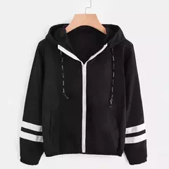 Jaqueta corta-vento com capuz feminino, bloco de cor elegante, patchwork, jaqueta bomber com zíper, casaco casual, impermeável, Casacos outonos, moda - comprar online