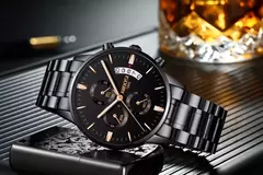 Nibosi-relógio masculino de quartzo, estilo militar, luxo, marca superior, famo - Wolf Magazine