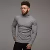 Suéteres de gola alta quente masculino, pulôver justo, malha clássica, inverno, nova moda
