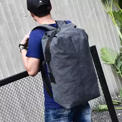 Mochila de Viagem de Grande Capacidade Mochila Mochila de Montanhismo Bagagem Masculina Canvas Bucket Shoulder Bags for Boys, Men Backpacks - comprar online
