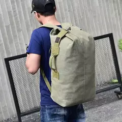 Mochila de Viagem de Grande Capacidade Mochila Mochila de Montanhismo Bagagem Masculina Canvas Bucket Shoulder Bags for Boys, Men Backpacks - Wolf Magazine