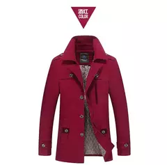 Outono puro algodão trench coat homens nova lavagem casaco corta-vento magro longo casaco de gola virada jaqueta casual azul zoeva - loja online