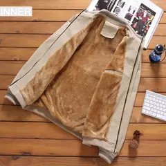 DIMUSI-Casaco bombardeiro de lã masculino, corta-vento grosso quente, casacos militares de beisebol, outwear casual masculino, roupas de outono - comprar online
