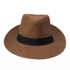 Chapéu de sol Trilby Jazz unissexo, aba grande, fita preta, chapéu Panamá palha de papel, boné casual feminino e masculino, moda quente, verão - Wolf Magazine